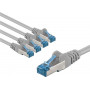 Goobay 67516 patchcord CAT 6a, S/FTP, 2 m, szary, 5 szt.