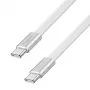 LogiLink CU0445 płaski kabel USB 2.0 USB-C na USB-C, w oplocie, 480 Mb/s, 60 W, biały, 1 m