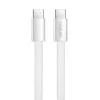 LogiLink CU0445 płaski kabel USB 2.0 USB-C na USB-C, w oplocie, 480 Mb/s, 60 W, biały, 1 m