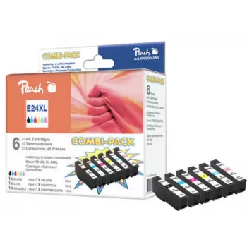 Peach PI200-256 zestaw oszczędnościowy tuszy do Epson 24XL (T243) (6 szt.), pojemność XL