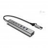 i-tec CAHUBMETAL6LANPD metalowy hub USB-C/USB-A, 6 portów, Gigabit LAN, Power Delivery 85 W, srebrny
