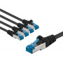 Goobay 67539 patchcord Cat 6a S/FTP (PiMF), 3 m, czarny, przewody miedziane CU (5 szt.)