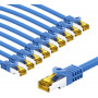 Goobay kabel krosowy RJ45 CAT 6A S/FTP (PiMF), 500 MHz, z kablem surowym CAT 7, 5 m, niebieski (10 szt.)