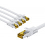 Goobay 69426 patchcord RJ45 CAT 6A S/FTP (PiMF), 500 MHz, na kablu CAT 7, 5 m, biały (5 szt.)