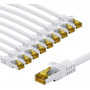 Goobay 69450 patchcord RJ45 CAT 6A S/FTP (PiMF) z kablem CAT 7, 3 m, biały (10 szt.)