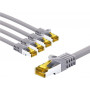 Goobay 69469 patchcord S/FTP (PiMF) z kablem CAT 7, 3 m, szary (5 szt.)