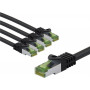Goobay 69792 kabel krosowy CAT 8.1, S/FTP (PiMF), certyfikat GHMT, 3 m, czarny (5 szt.)