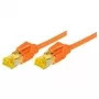 Tecline Cat 6A S/FTP (S-STP) patchcord, RJ-45 na RJ-45, 0,5 m, pomarańczowy