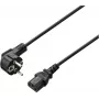 Renkforce kabel zasilający, kątowy wtyk z uziemieniem – wtyk IEC C13, 2 m, czarny