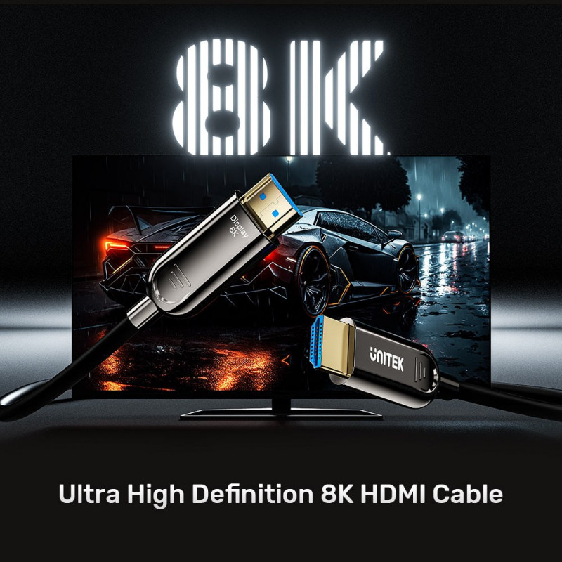 Unitek C11085GY01-50M kabel optyczny HDMI, 50 m, 8K @ 60 Hz