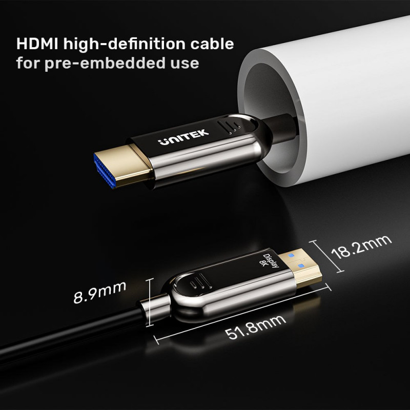 Unitek C11085GY01-50M kabel optyczny HDMI, 50 m, 8K @ 60 Hz