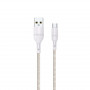 Kabel WINX LINK Simple USB – Micro USB, w oplocie nylonowym, 1 m, biały