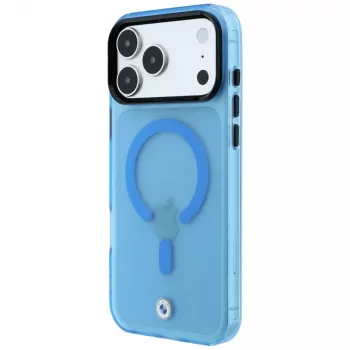 BMW Sign Frosted IML & Metal Logo MagSafe etui na smartfon iPhone 18 Pro / 17 Pro, niebieskie