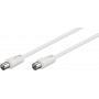 Goobay 27002 kabel antenowy, wtyk IEC/koncentryczny – gniazdo IEC/koncentryczne, 1,5 m, biały