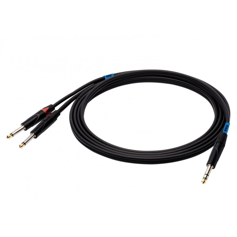SSQ JSJM1 SS-1452 kabel audio, jack stereo – 2x jack mono, 1 m, czarny