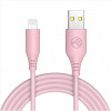 Tellur silikonowy kabel USB–Lightning, 3 A, 1 m, różowy