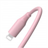 Tellur silikonowy kabel USB–Lightning, 3 A, 1 m, różowy