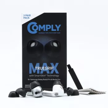 Comply MAX nakładki na słuchawki Galaxy Buds3 Pro, czarne, małe (S)