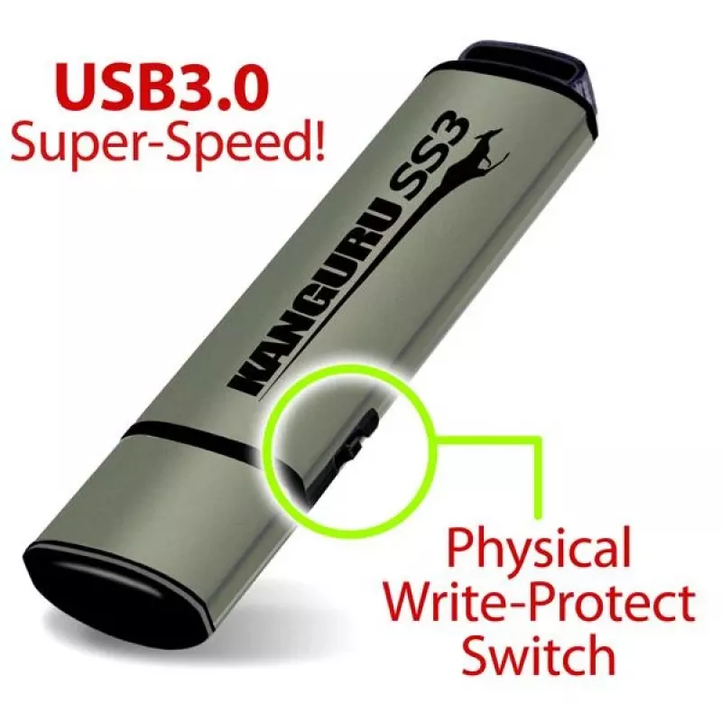 Kanguru SS3 KF3WP-128G pamięć USB 3.0, 128 GB, z fizyczną ochroną przed zapisem