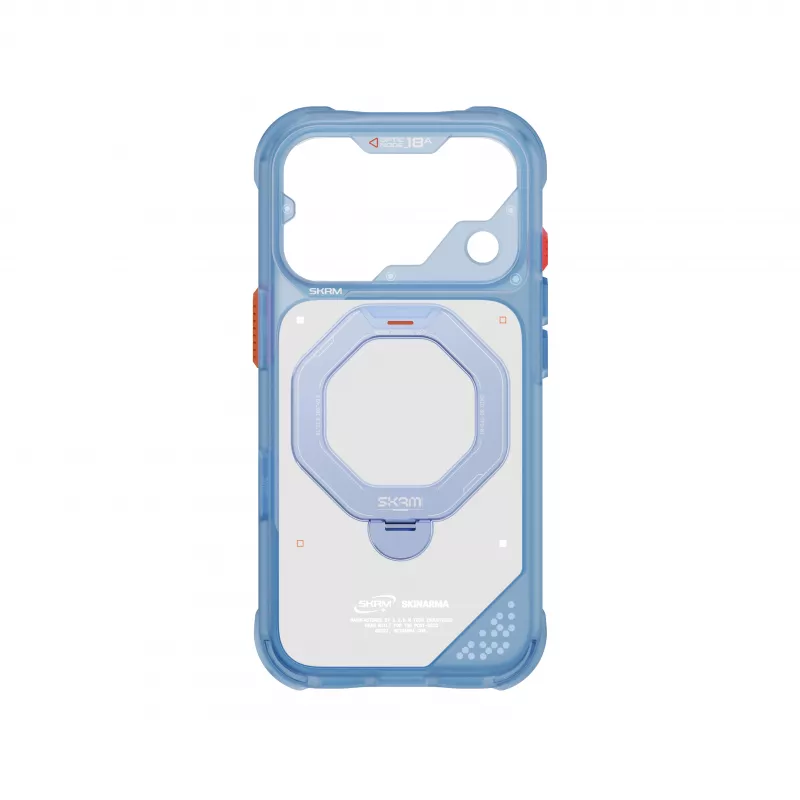 Etui Skinarma Saturn Skin000483 z MagSafe i RotatingKick Stand do iPhone 18 Pro / 17 Pro, niebieskie