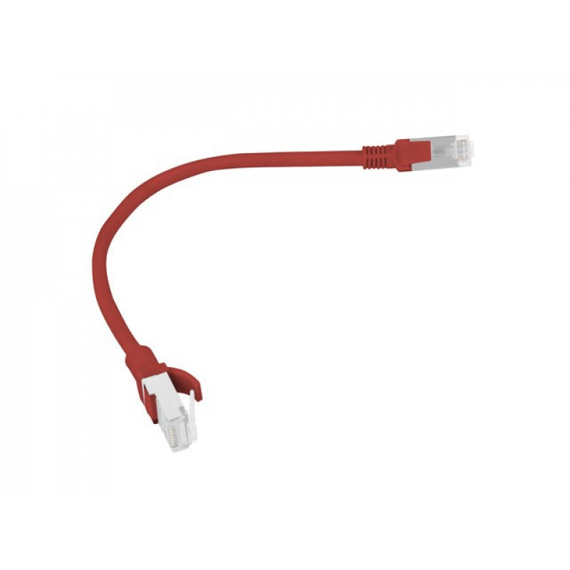 Lanberg PCU6-10CC-0025-R patchcord RJ45 kat. 6 U/UTP, 0,25 m, czerwony