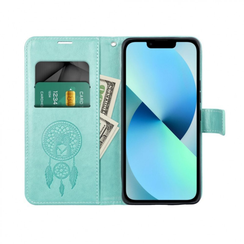 OEM etui z klapką Mezzo Book do Samsung S20 FE / S20 FE 5G, wzór łapacz snów, zielone