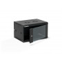 Alantec SW-6U-600-450-01-CA szafa wisząca 19 cali, 6U, 600x450, szklane drzwi, czarna