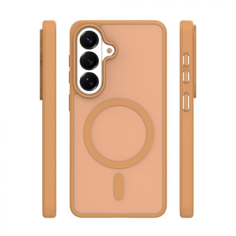 iLike Mag Matt etui do Samsung Galaxy A16 4G / A16 5G / A17 4G / A17 5G z dużym wycięciem na aparat, brązowe