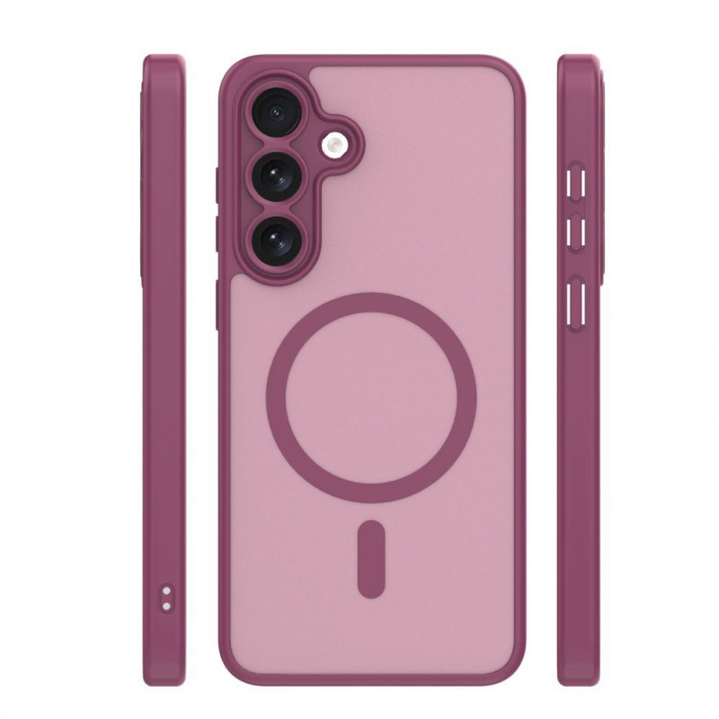 iLike Mag Matt etui do Samsung Galaxy A16 4G / A16 5G / A17 4G / A17 5G z dużym wycięciem na aparat, bordowe