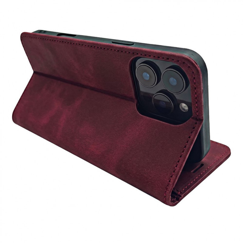 TFO Smart Suede etui do iPhone 17 Pro 6,3 / iPhone 18 Pro 6,3, bordowe