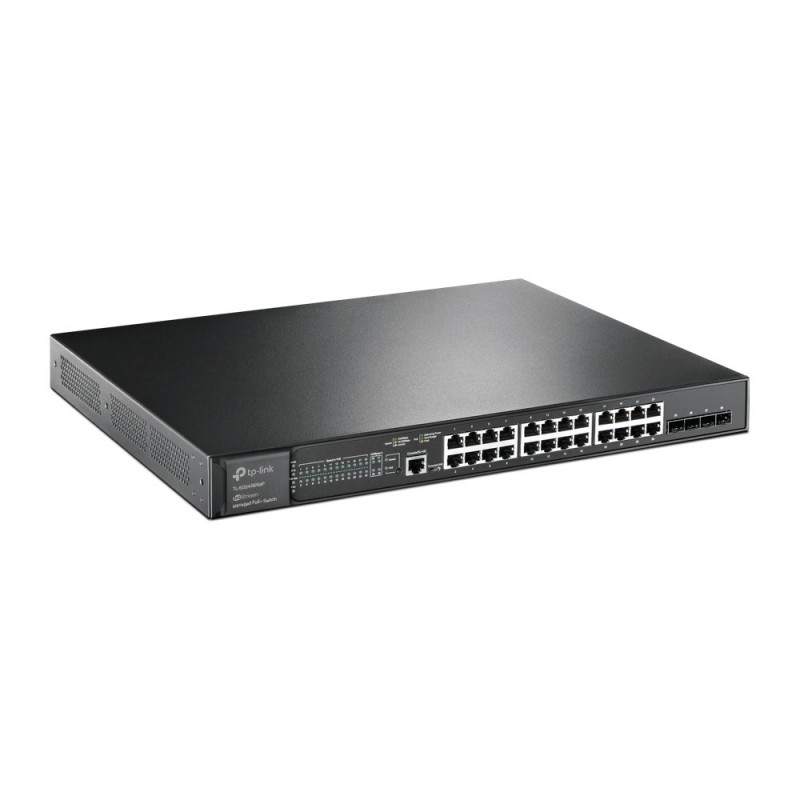 TP-Link JetStream TL-SG3428XMP zarządzalny przełącznik sieciowy L2+ Gigabit Ethernet z PoE, 1U, czarny