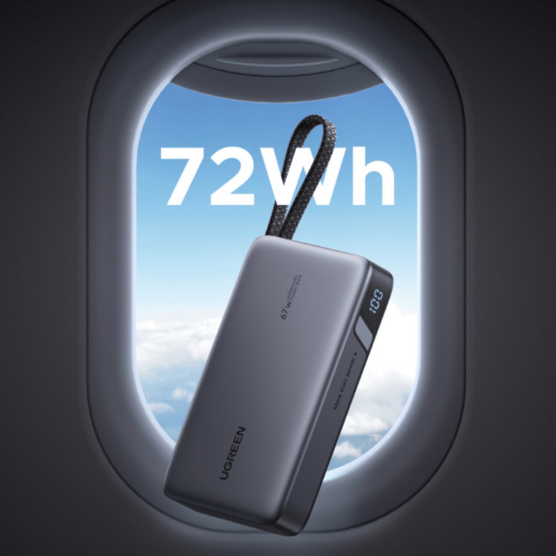Powerbank Ugreen PB550, 20000 mAh, szary