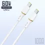 Dudao kabel danych z płynnego silikonu USB-C na USB-C 1 m 60 W, biały