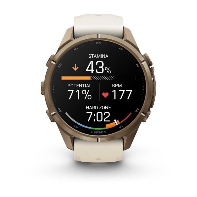 Garmin Fenix 9 Pro 010-04335-26 smartwatch, 43 mm, tytan w kolorze Autumn Gold, kremowo-szary (French Grey) pasek silikonowy