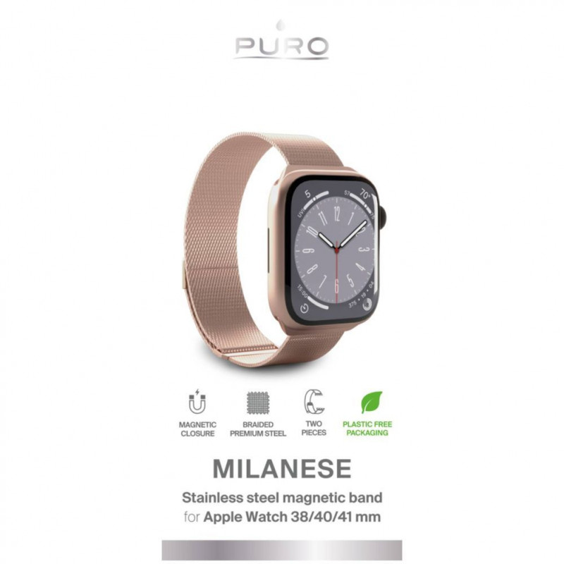 Puro Milanese PUMILAW40ROSE pasek ze stali nierdzewnej do Apple Watch 38/40/41 mm, różowy