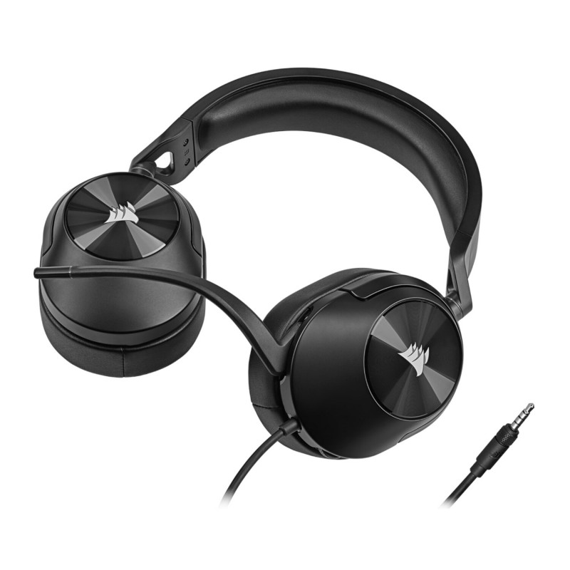 Corsair HS55 Surround CA-9011260-AP przewodowy zestaw słuchawkowy dla graczy, Dolby Audio 7.1, karbonowa czerń