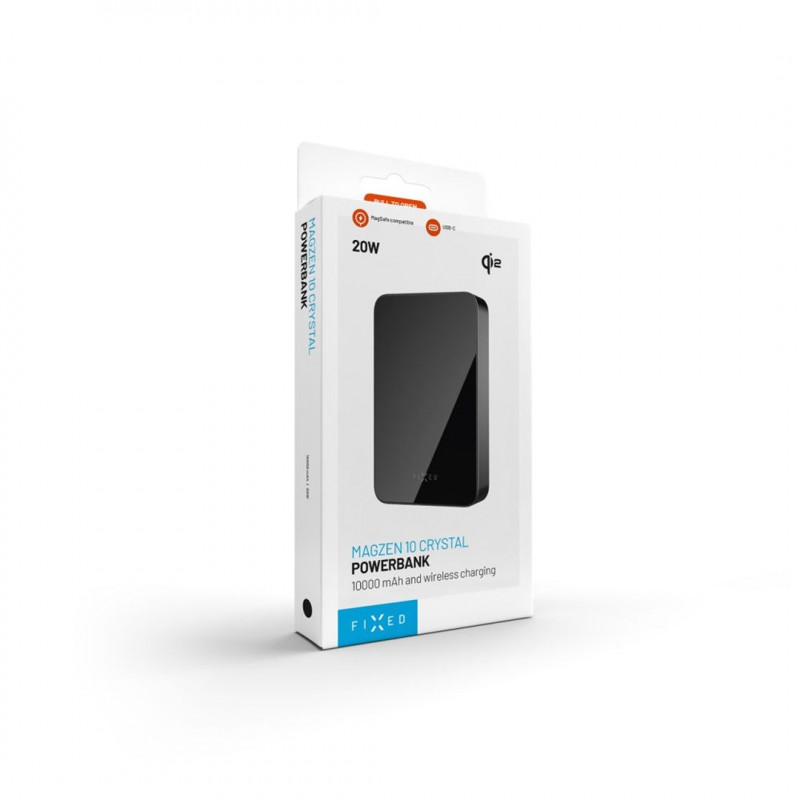 Fixed MagZen 10 Crystal powerbank, Qi2, 10000 mAh, czarny