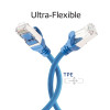 ACT FC2602 ultraelastyczny patchcord CAT6A S/FTP, 2 m, TPE, RJ45, z osłoną zapobiegającą zaczepianiu, niebieski
