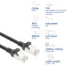 ACT FC2952 ultraelastyczny kabel krosowy S/FTP CAT6A, 0,25 m, TPE, z osłonami przeciw zaczepianiu, czarny