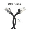 ACT FC2952 ultraelastyczny kabel krosowy S/FTP CAT6A, 0,25 m, TPE, z osłonami przeciw zaczepianiu, czarny