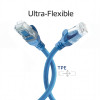 ACT FC1600 ultraelastyczny kabel krosowy CAT6A U/UTP z wtykami RJ45, 0,5 m, TPE, z osłonami zapobiegającymi zaczepianiu, niebieski