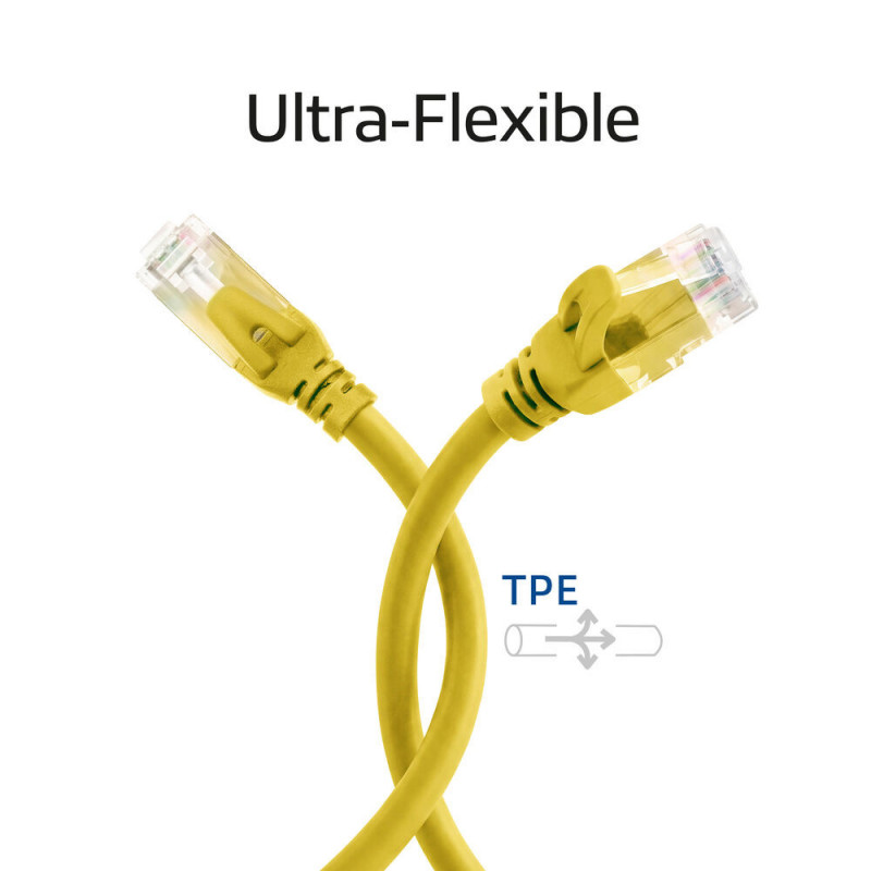 ACT FC1805 U/UTP CAT6A TPE ultraelastyczny kabel krosowy z wtykami RJ45, 5 m, żółty