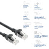 ACT FC1915 U/UTP CAT6A TPE ultraelastyczny kabel krosowy z wtykami RJ45, 15 m, czarny