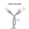 ACT FC2001 CAT6A S/FTP ultraelastyczny kabel krosowy, 1 m, TPE, RJ45 bez zaczepów, szary