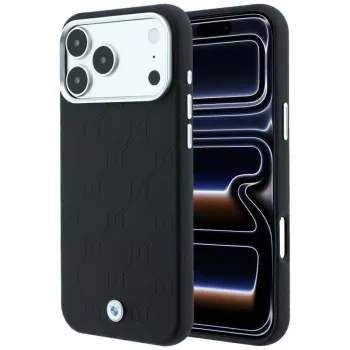 BMW BMW001220 Sign Deboss Quilted Metal Logo etui MagSafe do iPhone 18 Pro Max / 17 Pro Max, czarne