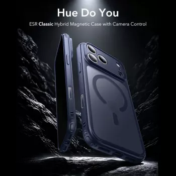 ESR Classic Hybrid MagSafe etui na iPhone 17 Pro / 18 Pro, matowe niebieskie