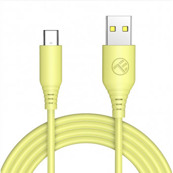 Tellur TLL155400 silikonowy kabel USB do Type-C, 3A, 1 m, żółty