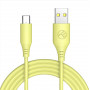 Tellur TLL155400 silikonowy kabel USB do Type-C, 3A, 1 m, żółty