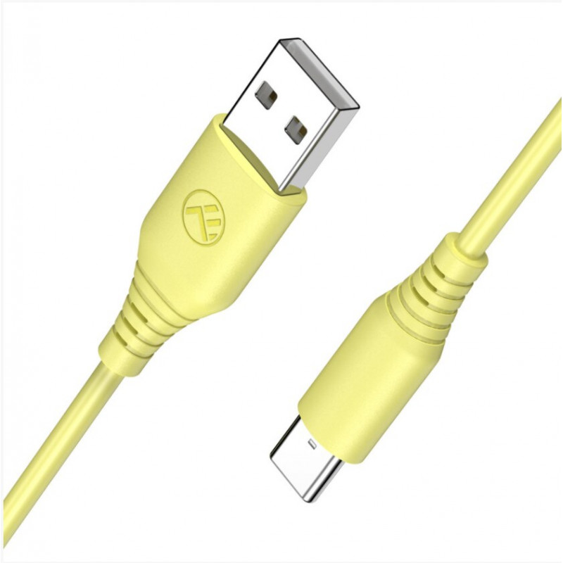 Tellur TLL155400 silikonowy kabel USB do Type-C, 3A, 1 m, żółty