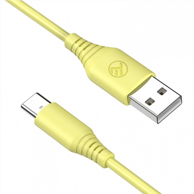 Tellur TLL155400 silikonowy kabel USB do Type-C, 3A, 1 m, żółty